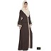 Front open Abaya- Brown Front open Abaya- Brown